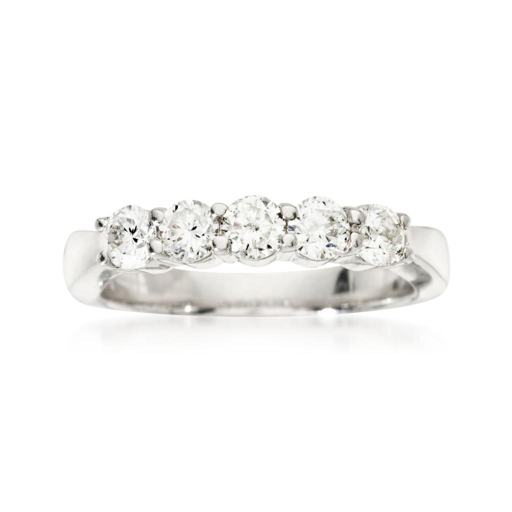 Ross-Simons Ross-Simons 5-Stone Diamond Wedding Ring in 14kt White Gold
