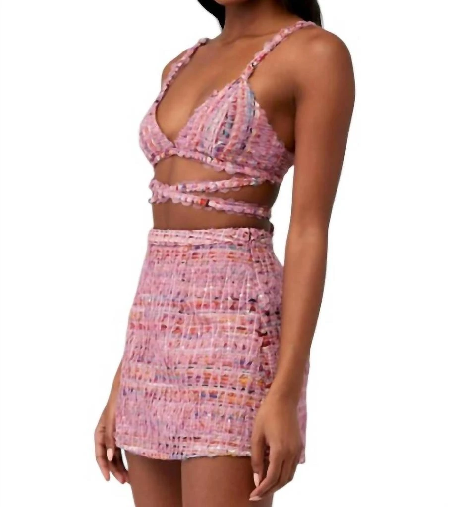 For Love & Lemons Celine Bra Top In Pink 3