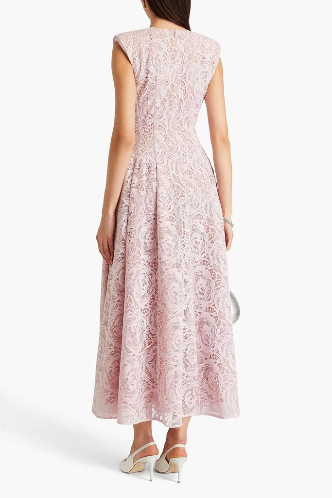 Huishan Zhang Claret guipure lace maxi dress 3