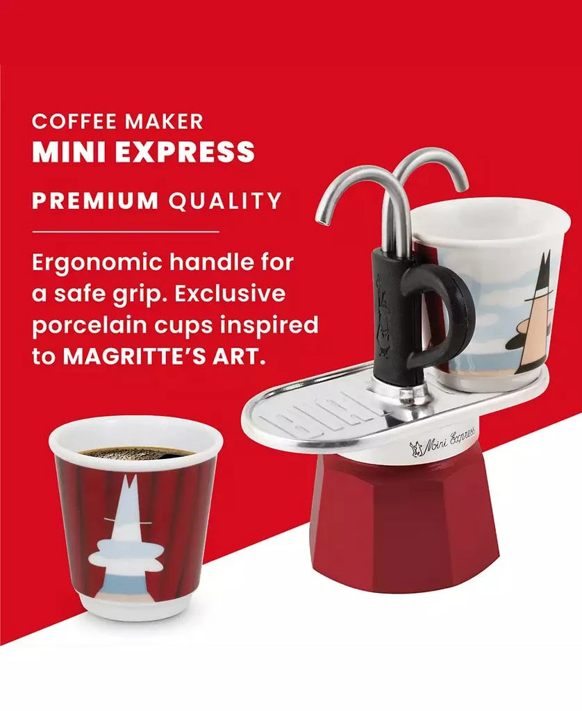 Bialetti Set Mini Express "R" Magritte Plus 2 Bicc. 2.8 OZ Coffeemaker 4