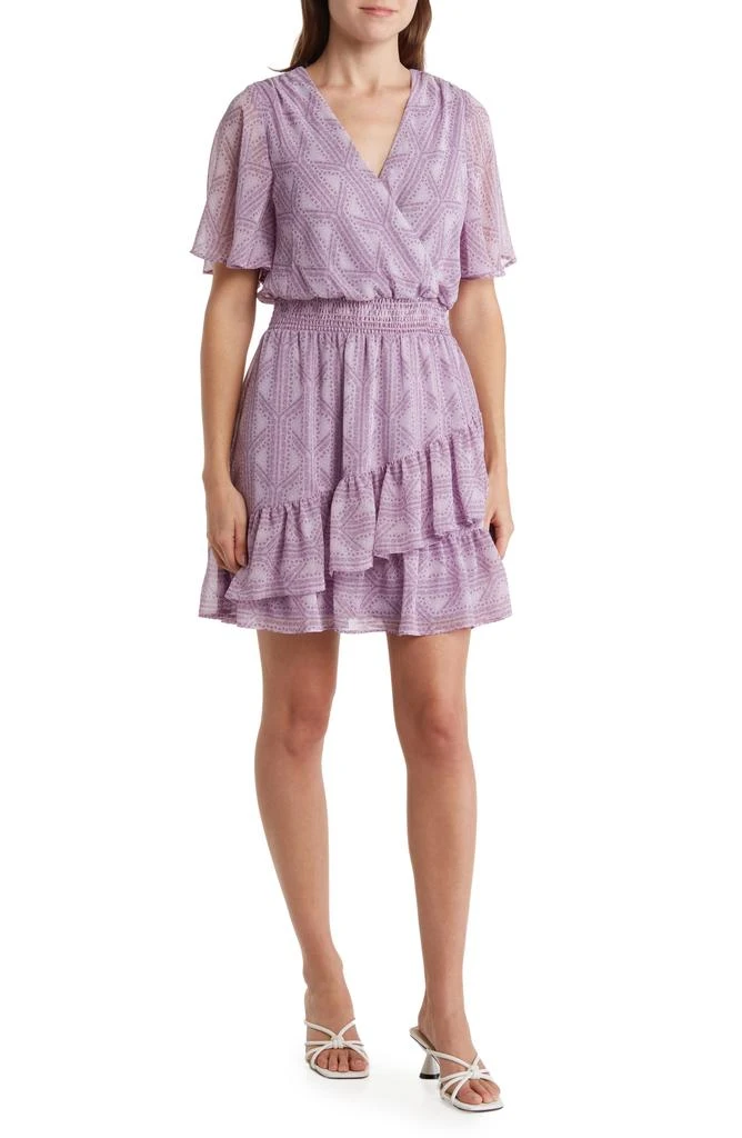 Laundry by Shelli Segal Flutter Sleeve Minidress 1