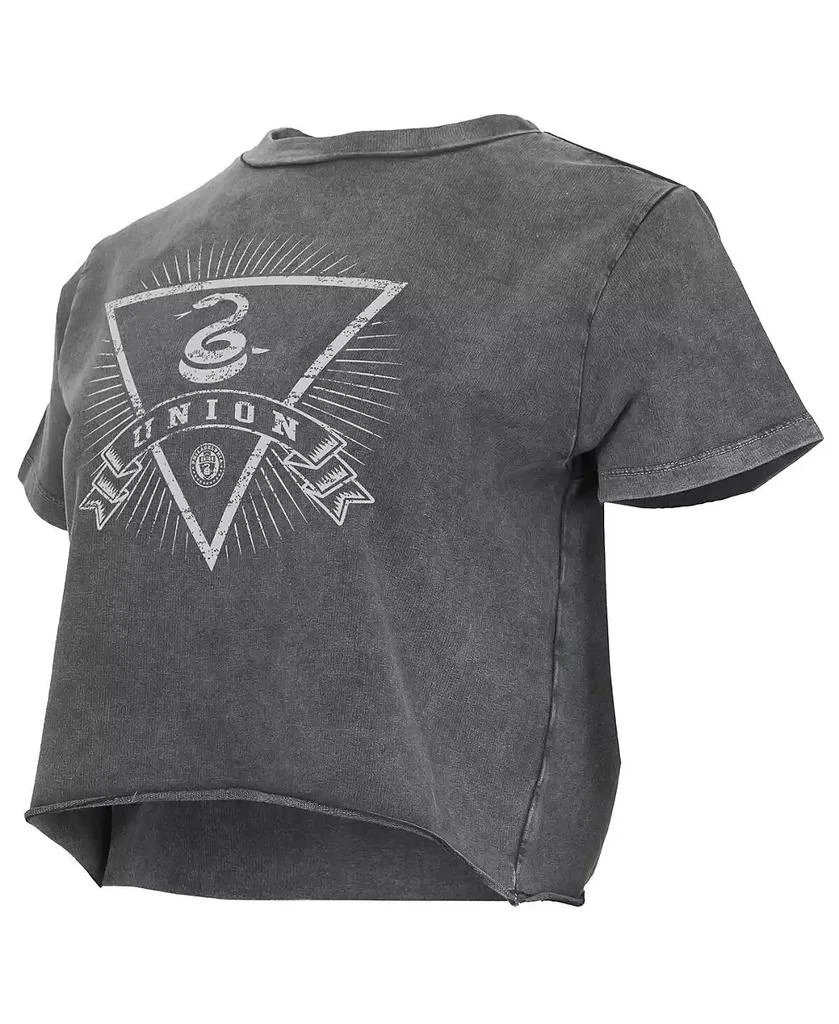 Concepts Sport Women's Charcoal Philadelphia Union Distressed Market Cropped T-Shirt 2