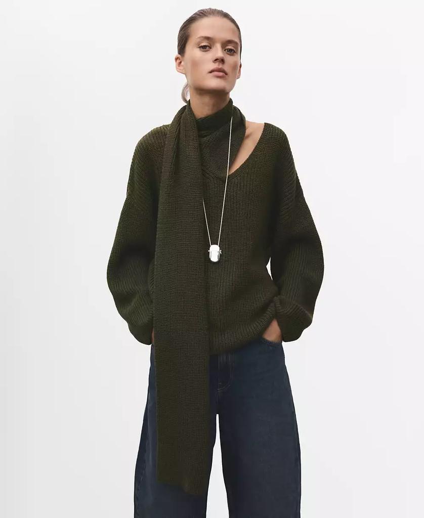 Mango Women's Knitted Scarf Sweater