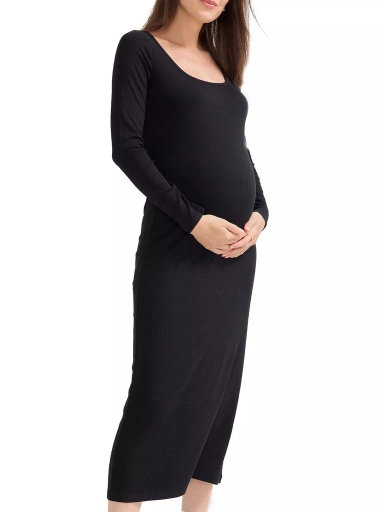 HATCH The Longsleeve Rib Maternity Midi Dress 1