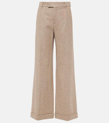Brunello Cucinelli Chevron wool-blend flared pants 1