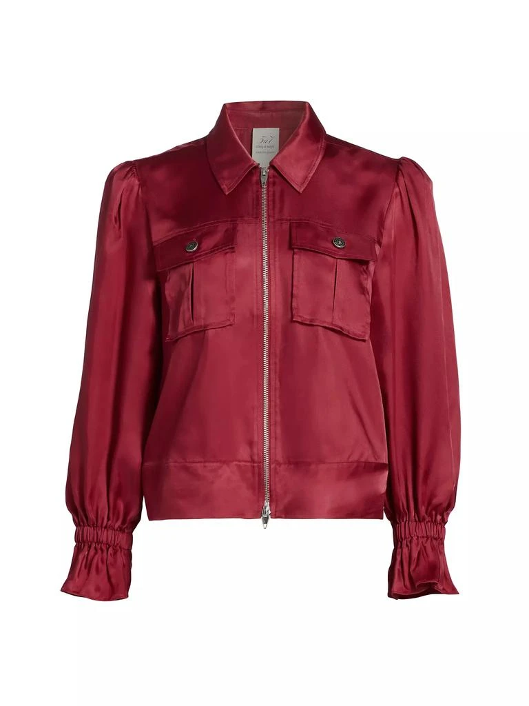 Cinq à Sept Holly Satin Puff-Sleeve Jacket 1