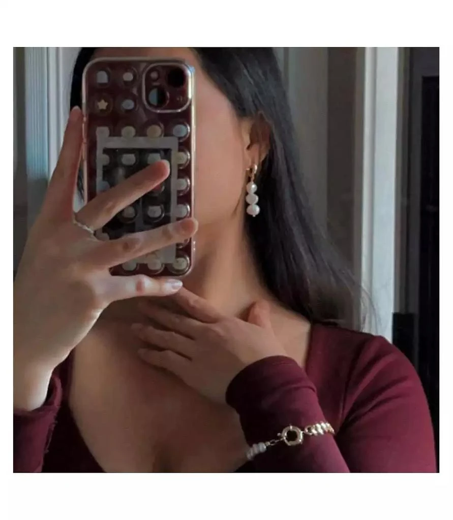 Joey Baby 18K Gold Plated Freshwater Pearl with Cuban Chain - Lauren Bracelet 9" For Women and Girls 3