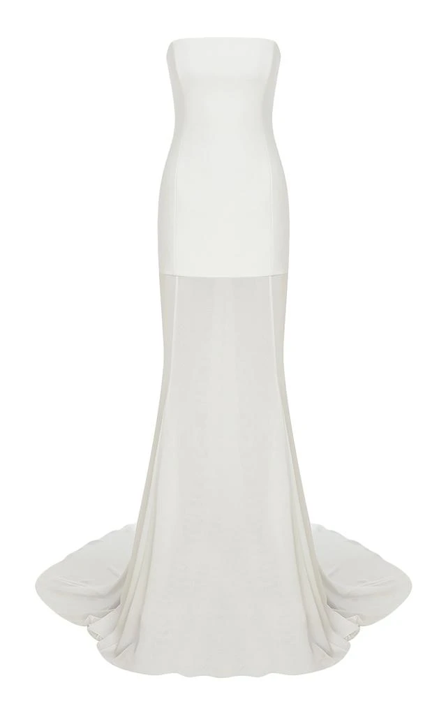 ILA ILA. - Exclusive Isabel Sheer-Paneled Crepe-Chiffon Gown - White - EU 34 - Moda Operandi 1