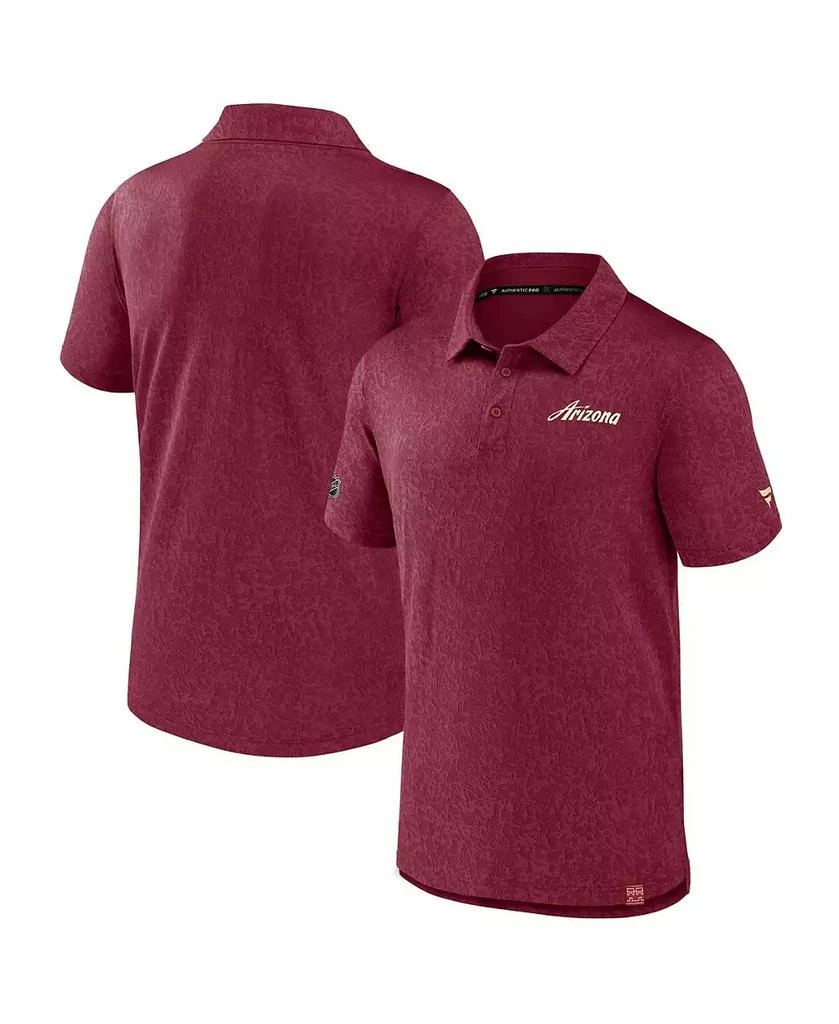 Fanatics Men's Garnet Arizona Coyotes Authentic Pro Jacquard Polo Shirt 1