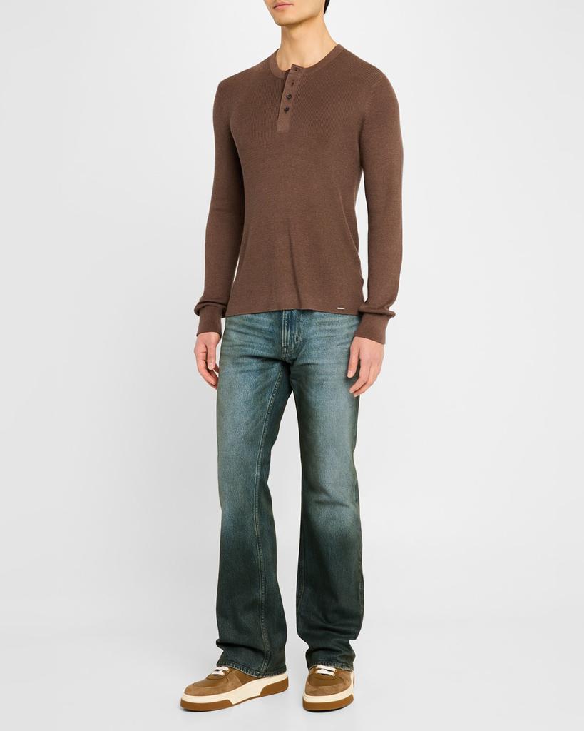 SIMKHAI Men's Hezekiah Classic Henley Shirt