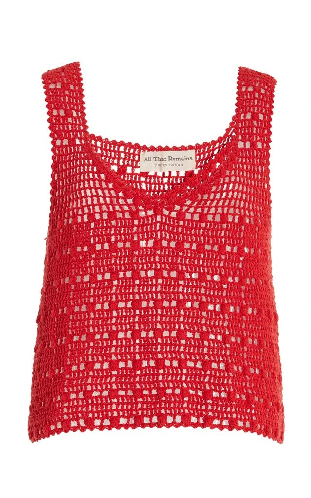 All That Remains All That Remains - Eleanor Crocheted Cotton Top - Red - AU 10 - Moda Operandi 1