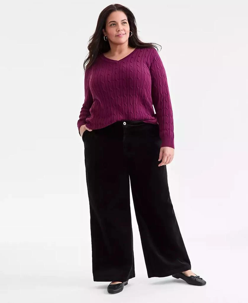 Plus Size Wide-Leg Corduroy Pants, Macy's Exclusive – On Sale Now
