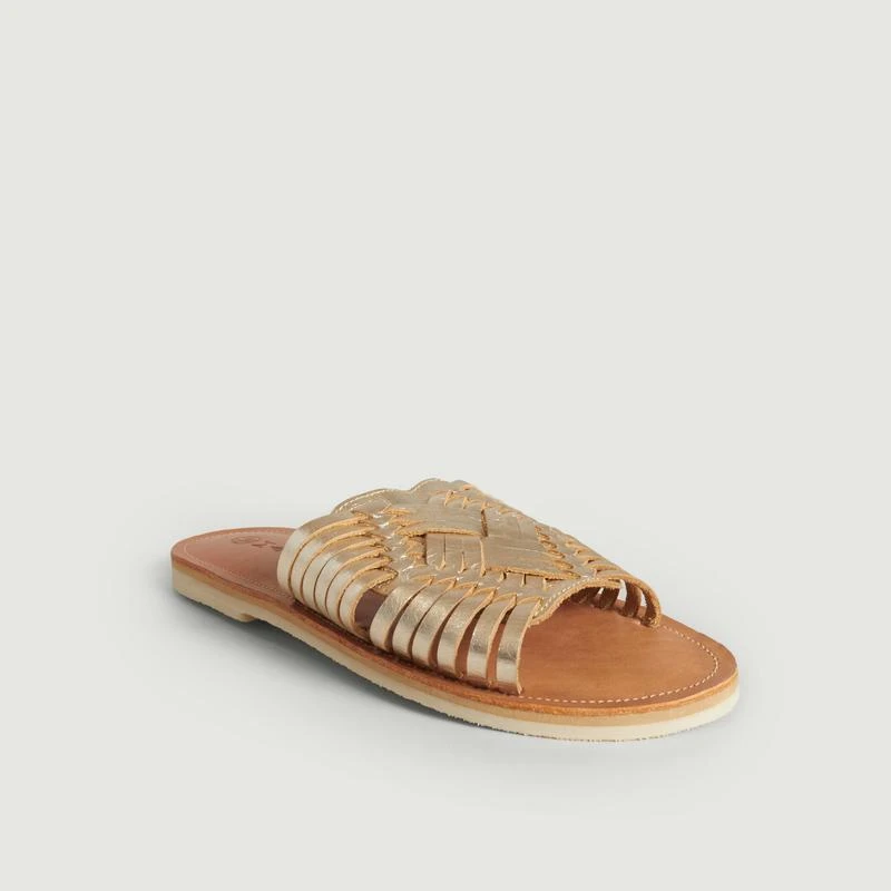 Mapache Isla sandals in cowhide leather Champagne MAPACHE 1