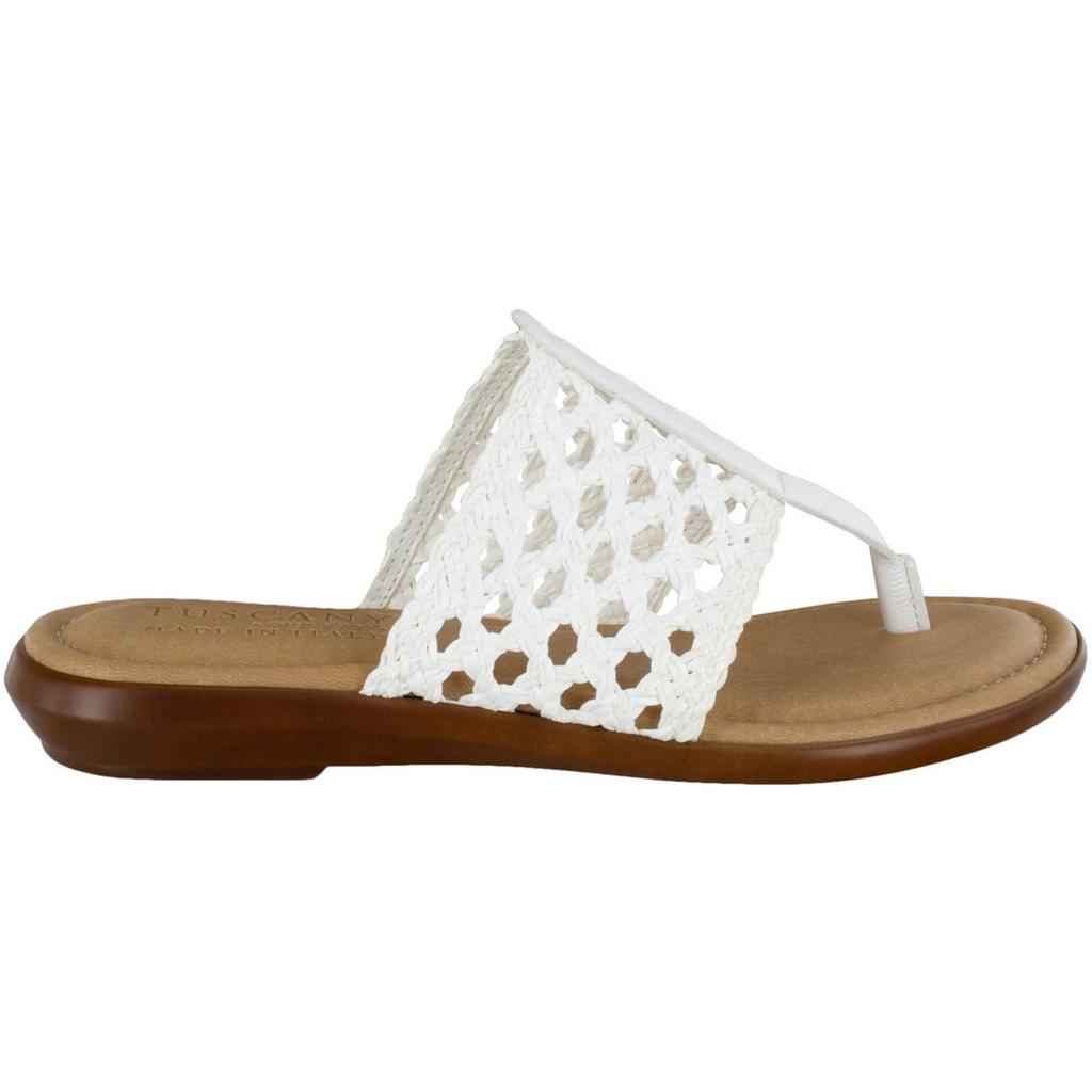 Tuscany By Easy Street Womens Faux Leather Braided Slide Sandals