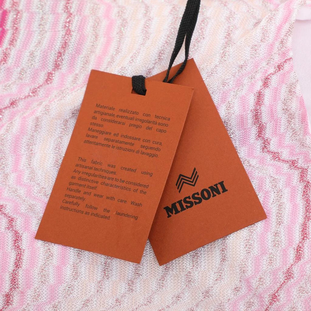 Missoni Missoni Pink Lame Fabric Wave Print Mini Dress S 6