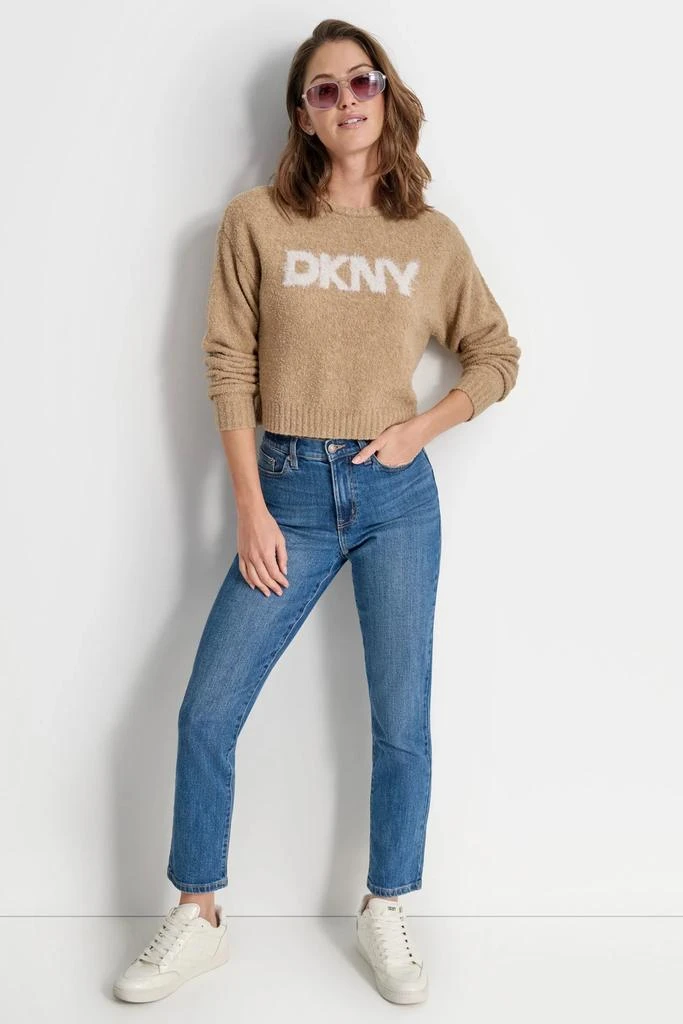 DKNY TINSEL LOGO BOUCLE SWEATER 3