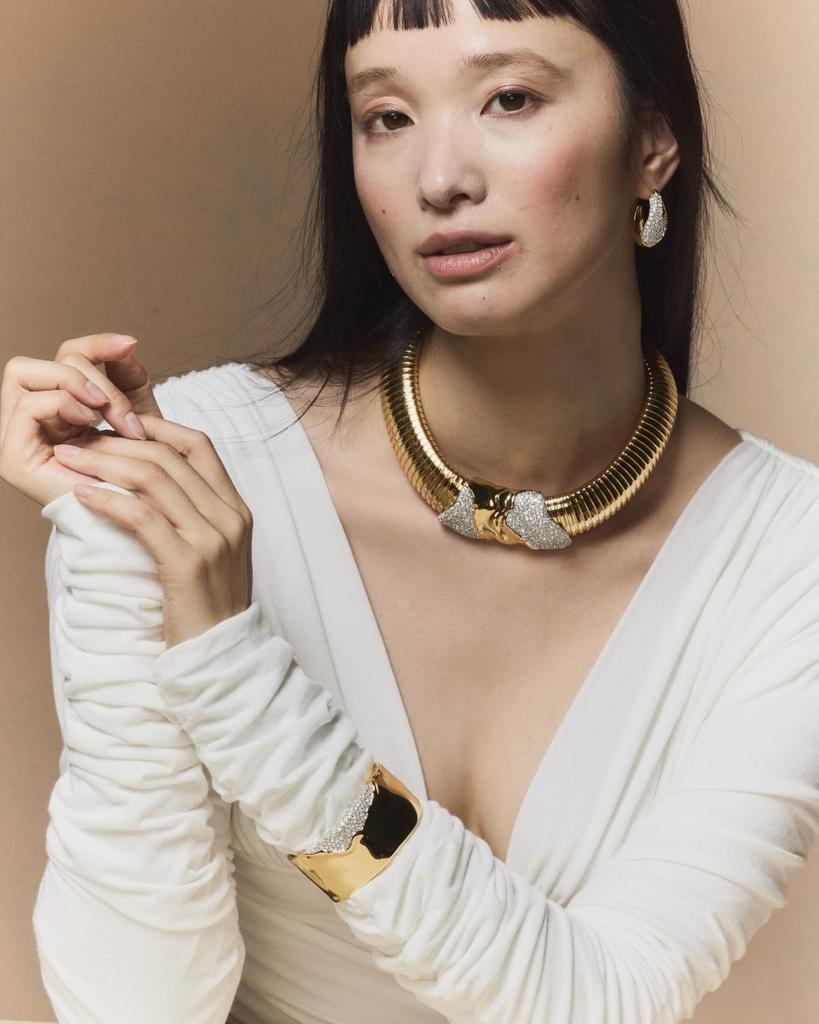 Alexis Bittar Solanales Crystal Hoop Earrings