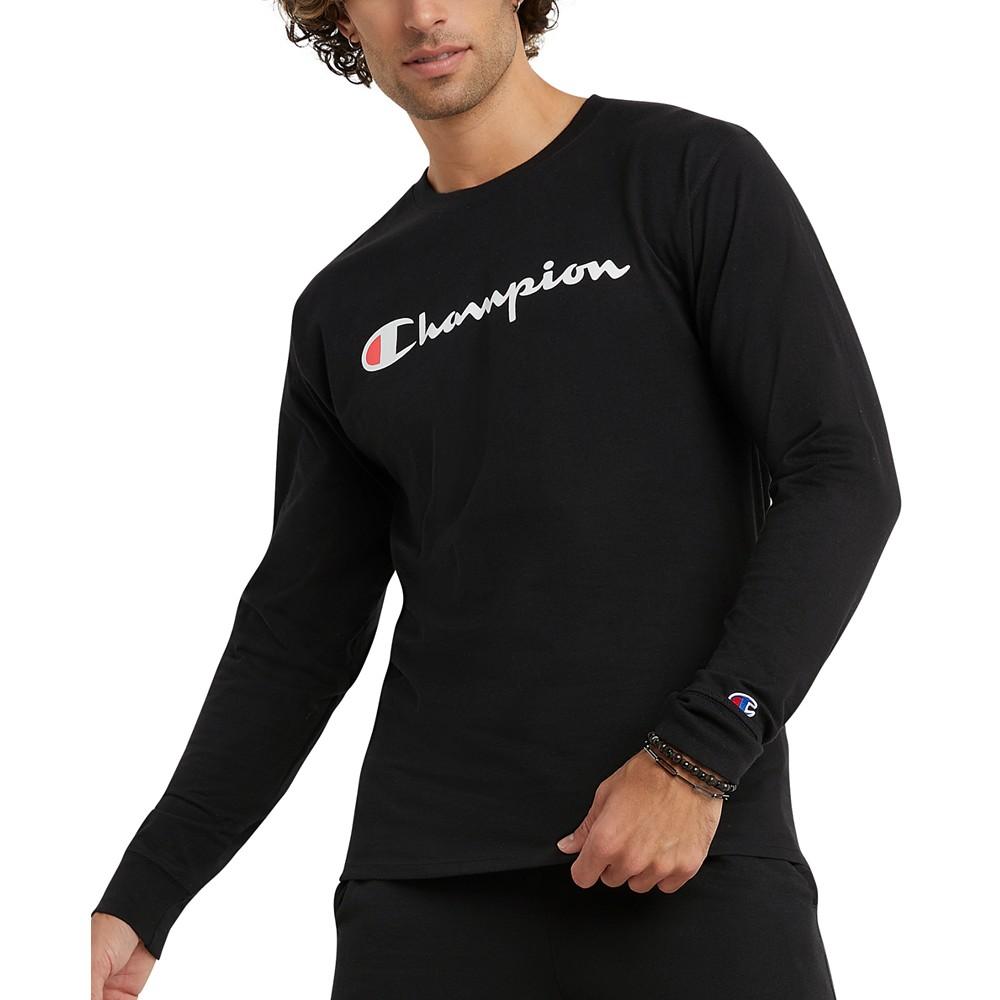 Champion Men's Script-Logo Long Sleeve Tshirt