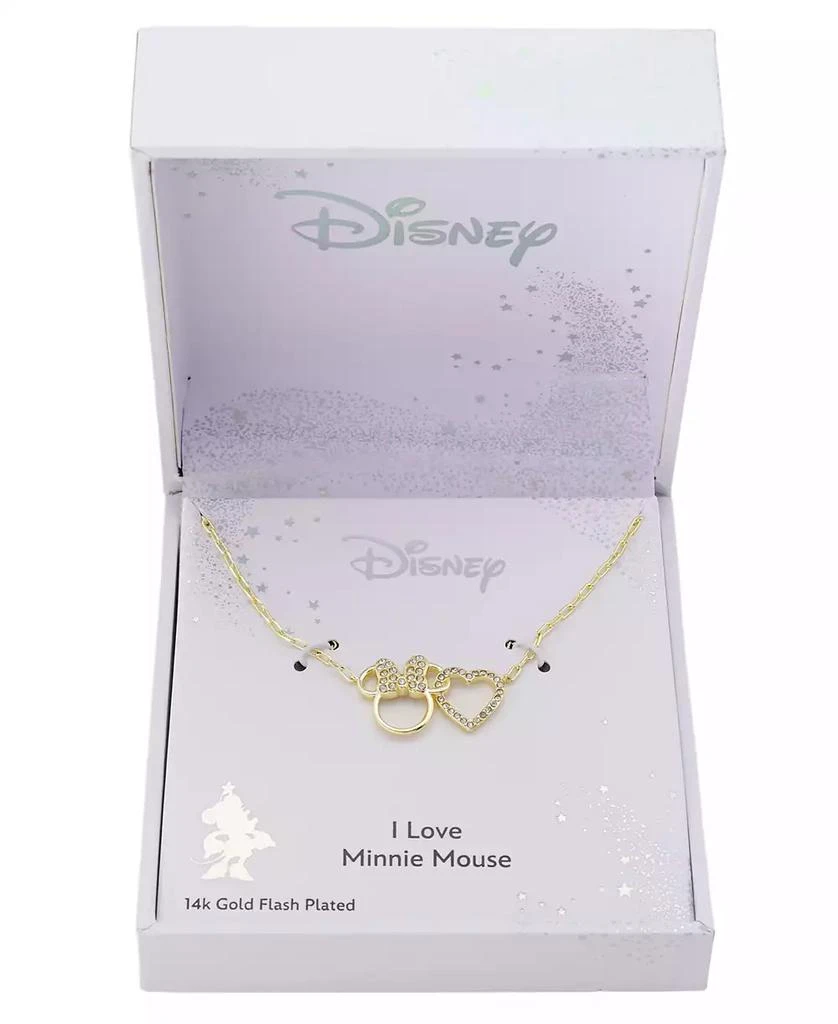 Disney Minnie Mouse Crystal Open Heart and Minnie Pendant Necklace 3