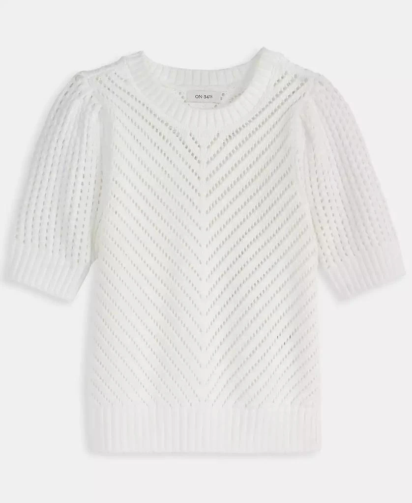 On 34th Women's Diagonal-Knit Puff-Sleeve Sweater, Exclusively at Macy's 5