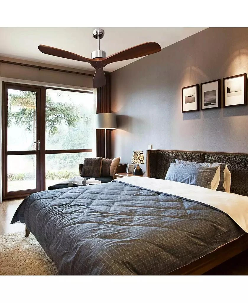 Mecale 52 Inch Modern Brushed Nickel Finish Ceiling Fan with Remote Control 8