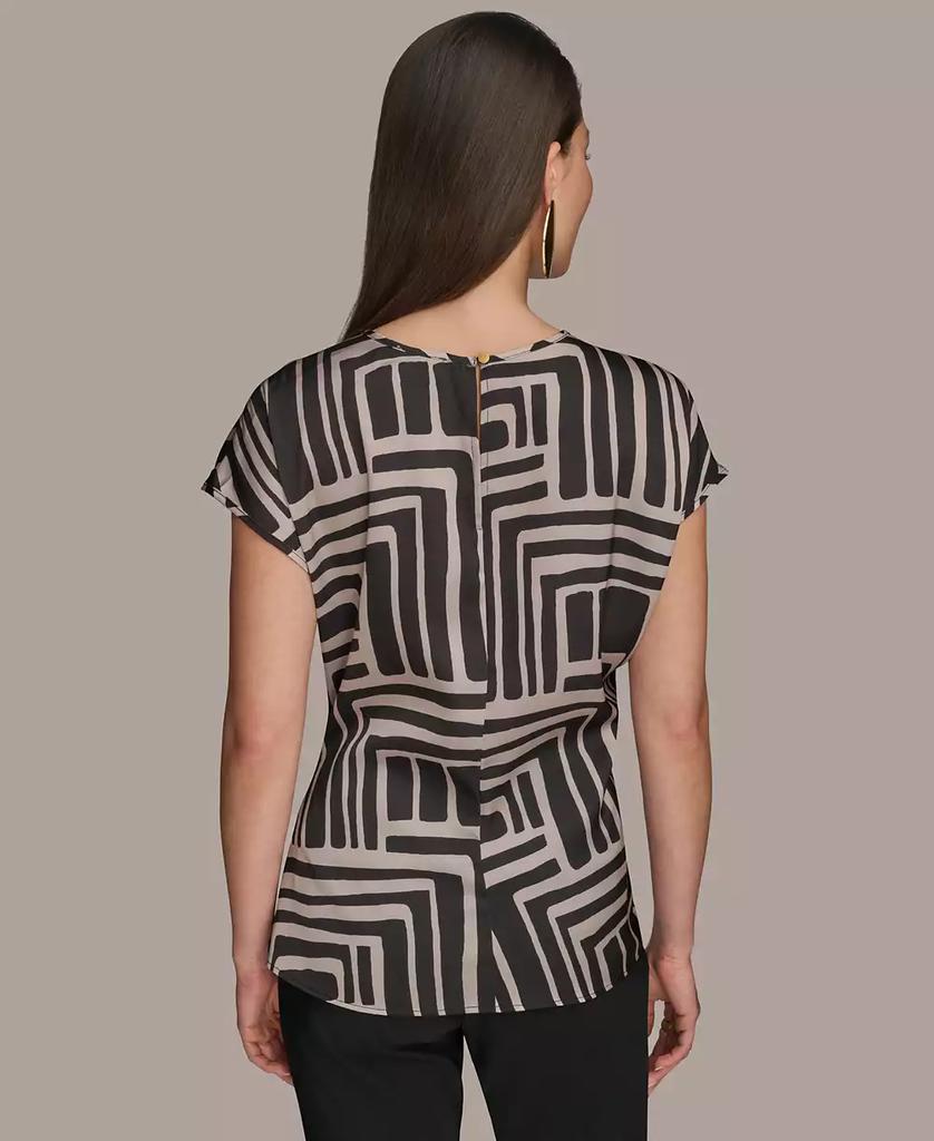 Donna Karan Women's Cap-Sleeve Printed Top