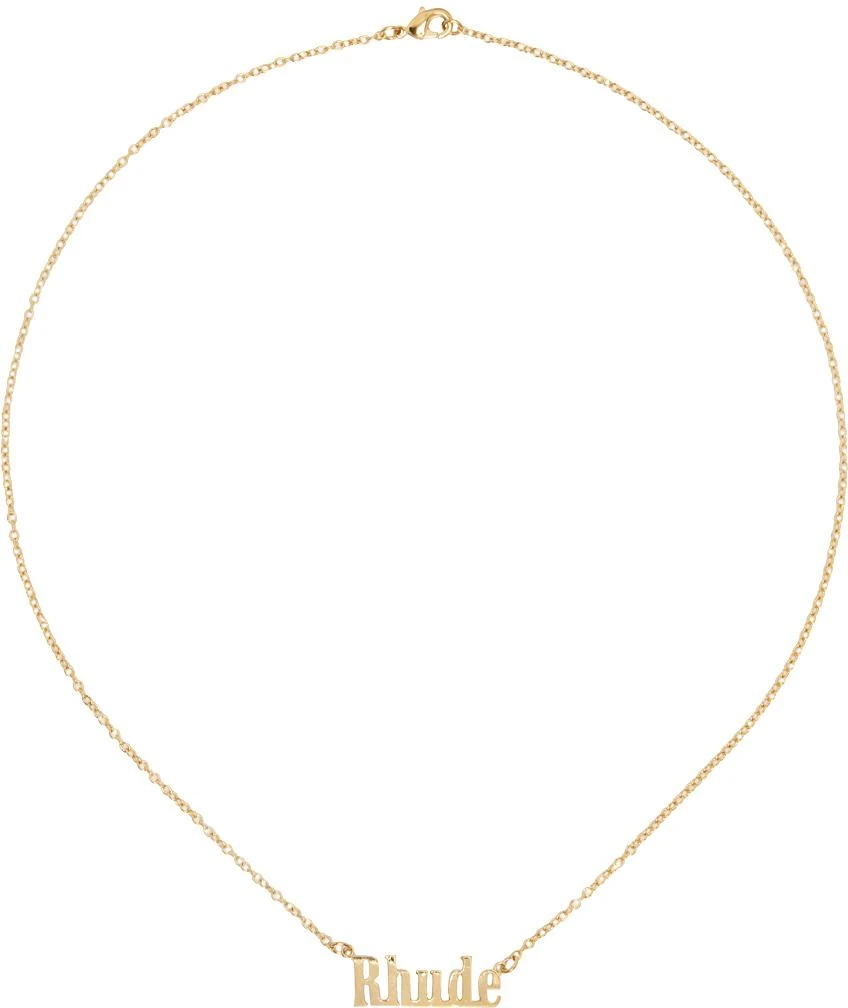 Rhude Gold Logo Necklace 1