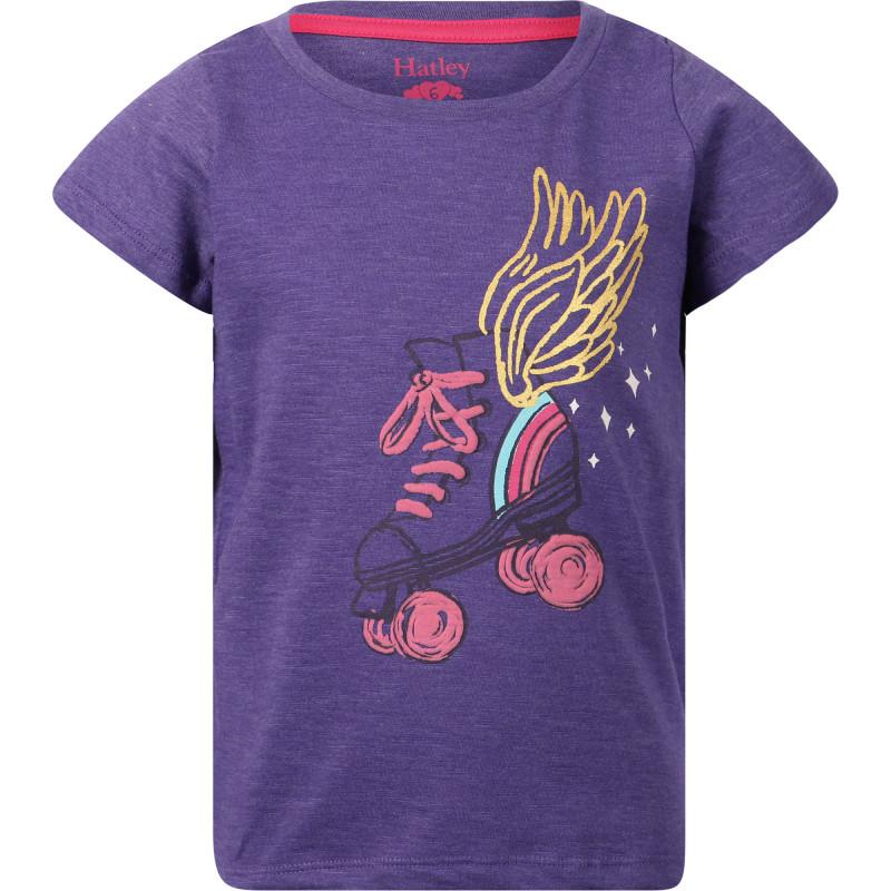 Hatley Roller skate logo t shirt in purple