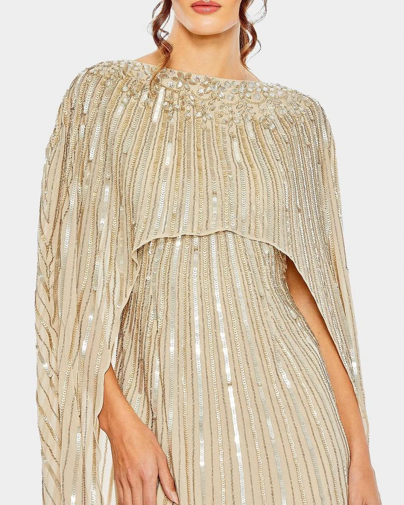 Mac Duggal Sequin Column Cape Gown 2