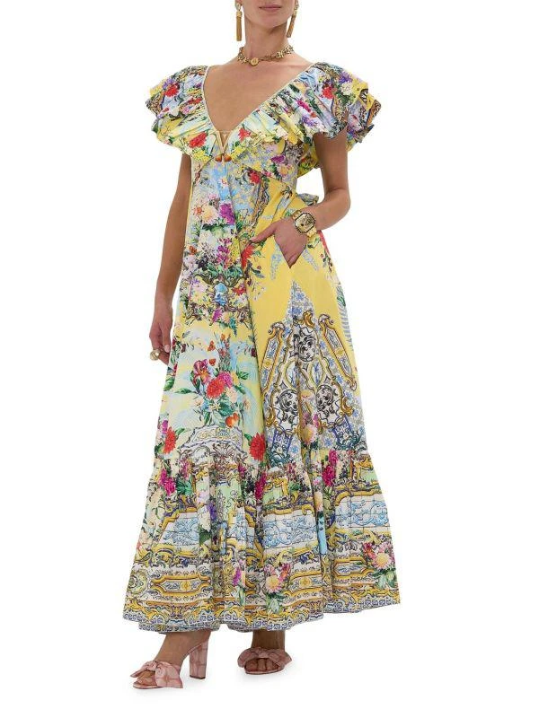 Camilla Frill Neck Floral Maxi Dress new arrivals