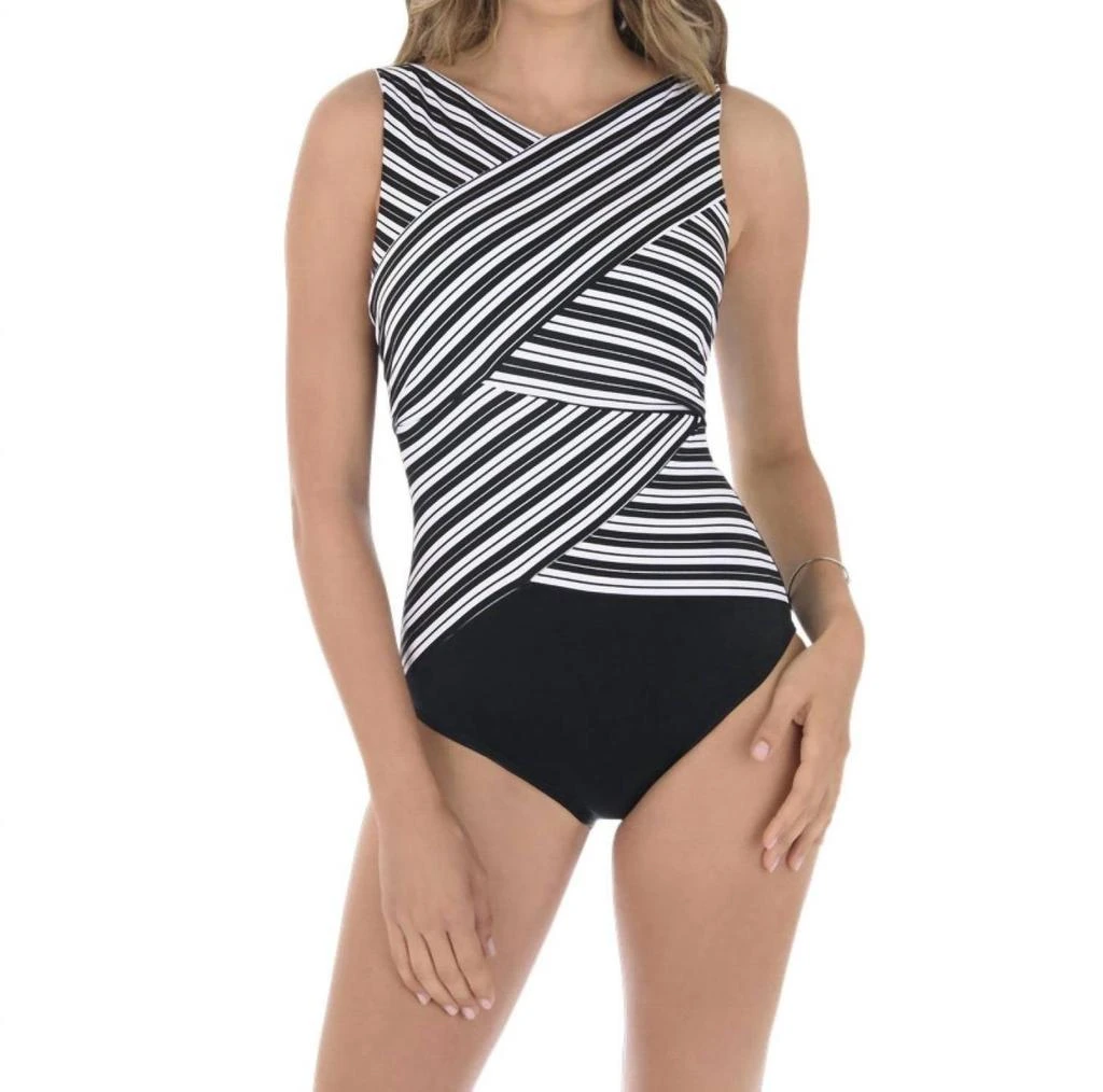 Miraclesuit Brio One Piece Swimsuit In Black/ White 1
