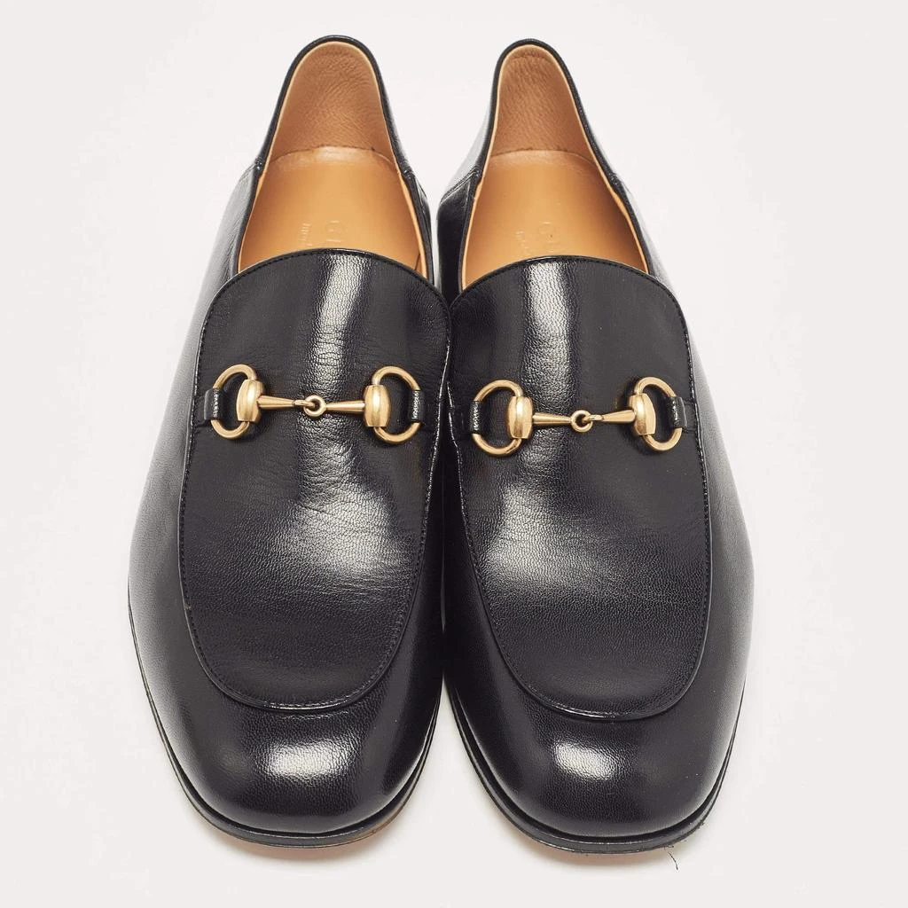 Gucci Gucci Black Leather Horsebit Quentin Slip On Loafers Size 44 3