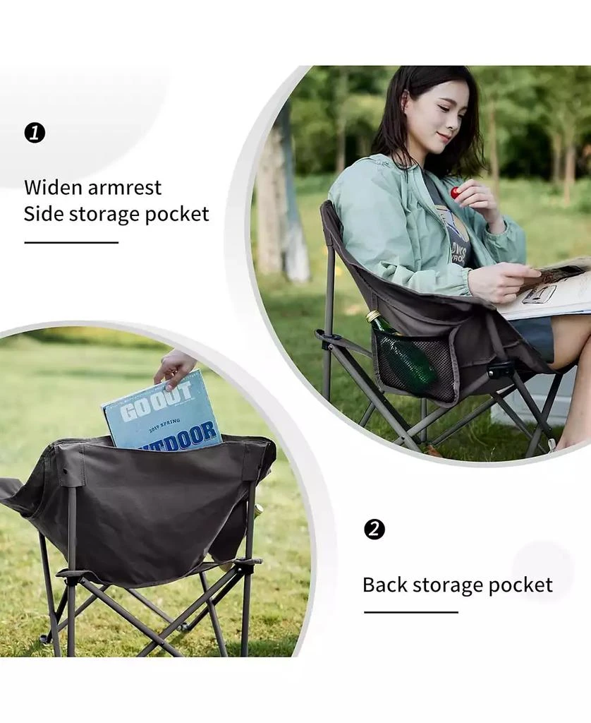 Naturehike Foldable Camping Chair Can bear 110 kg Fishing Chair Portable folding chair With armrest and two pockets 5