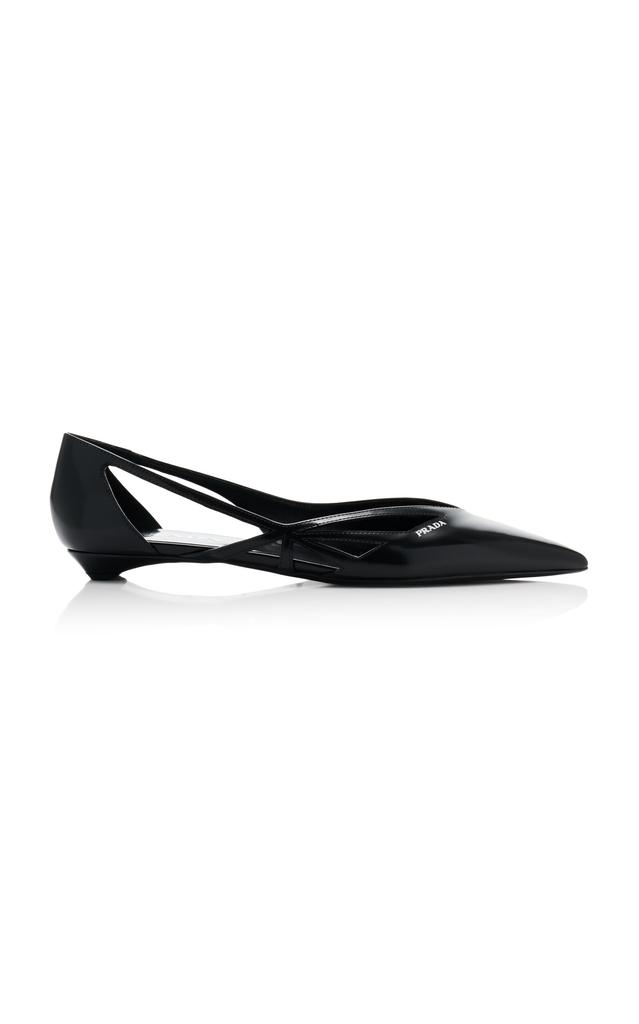 フラットシューズ PRADA Cut-out leather ballet flats PRADA | Brushed Leather Cut-Out Ballerina Flats | Women