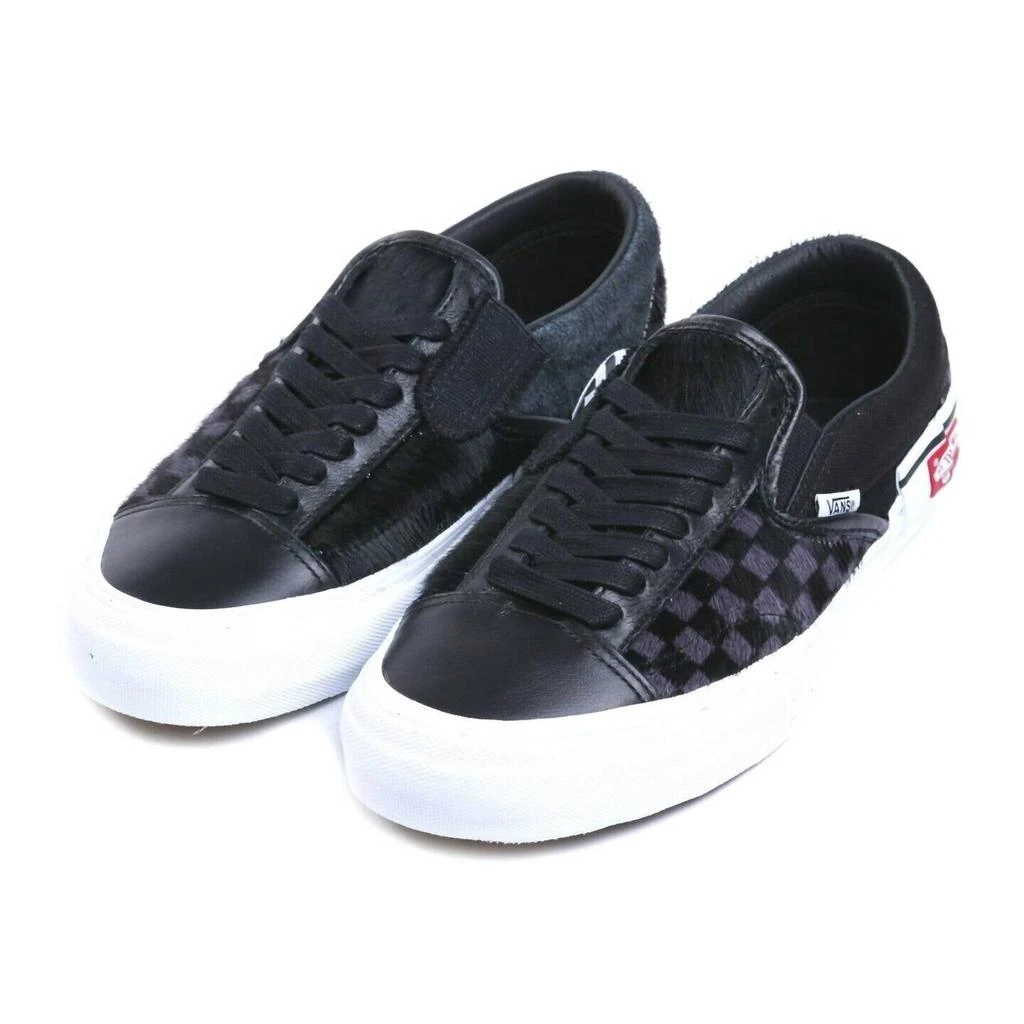 Vans Men's U Slip On Cap Lx Pony Hair Shoes In Black/true White 4
