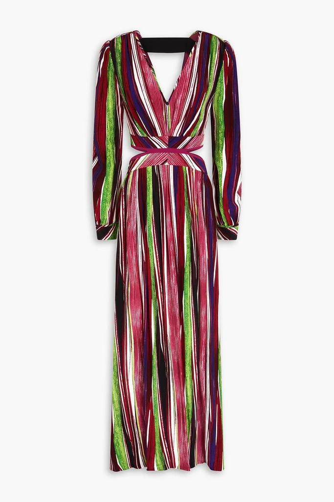 Diane von Furstenberg Jenifer cutout printed crepe maxi dress 1