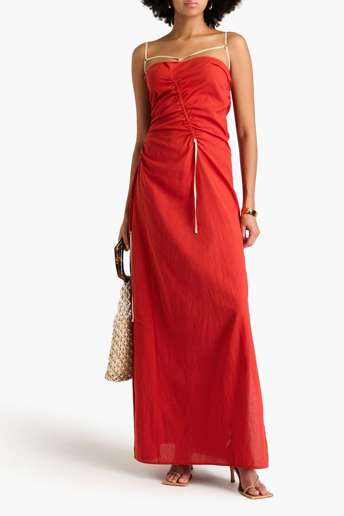 Jacquemus Gaua ruched cotton-gauze maxi dress - Dresses