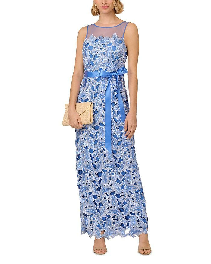 Adrianna Papell Illusion Neck Tonal Lace Dress 3