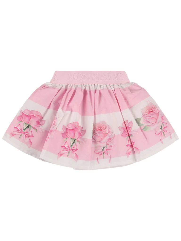 MONNALISA Printed Cotton Poplin Skirt 2