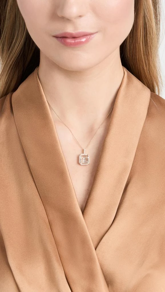 MATEO Diamond Frame Crystal Quartz Secret Diamond Initial Necklace 2