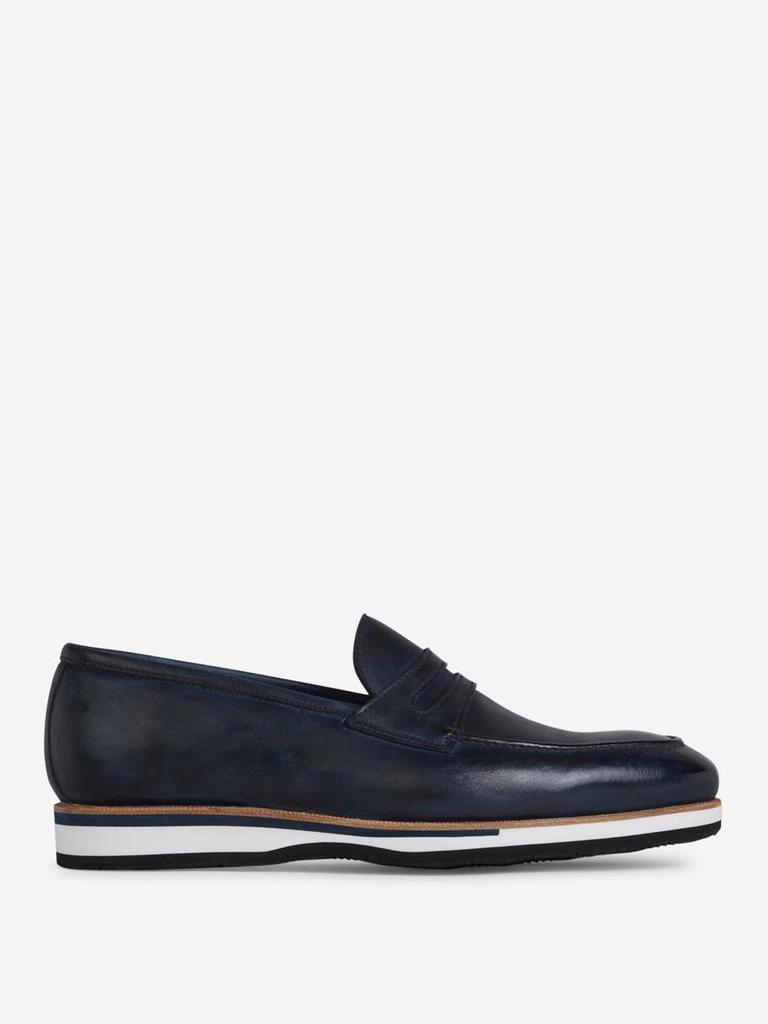 Bontoni Bontoni Constrast Sole Leather Loafers