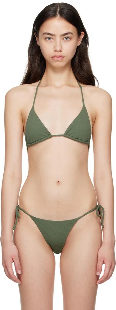 Matteau Khaki String Triangle Bikini Top 1