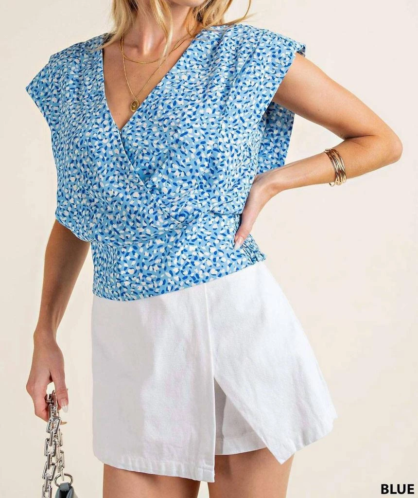 Kori Kori - Surplice Front Closed Babysnap Smocked Back Top 4