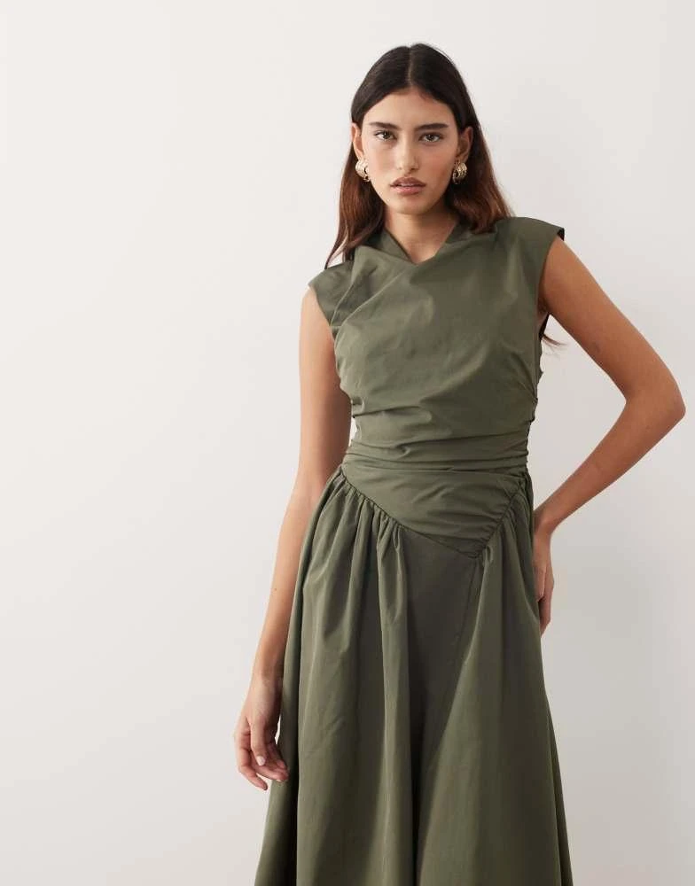 ARRANGE ARRANGE wrap drop waist maxi dress in dark khaki - Dresses & Skirts  - Free Shipping