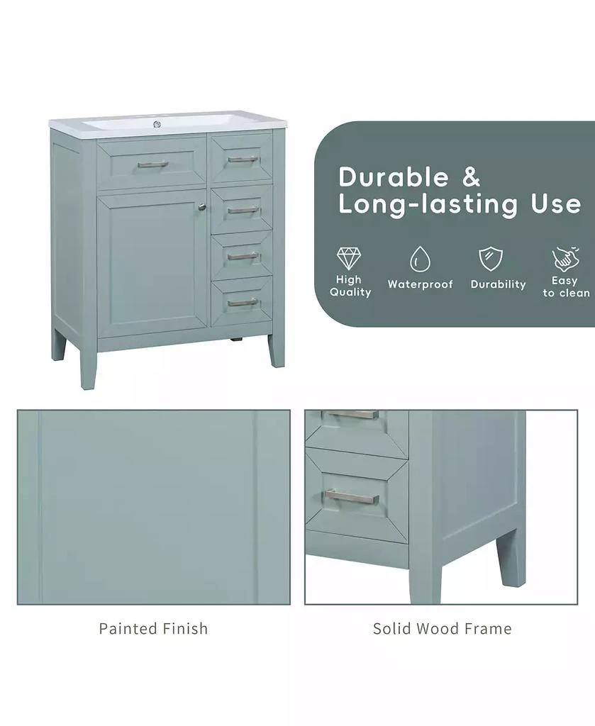 CASAINC Bathroom Vanity Cabinet Base 30-Inch with Drawers, Solid Frame and MDF Board 7