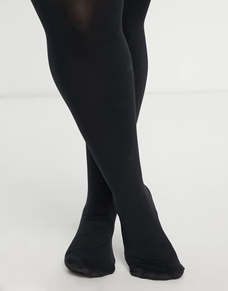 ASOS ASOS DESIGN Curve 2 pack 90 denier super stretch tights in black 3