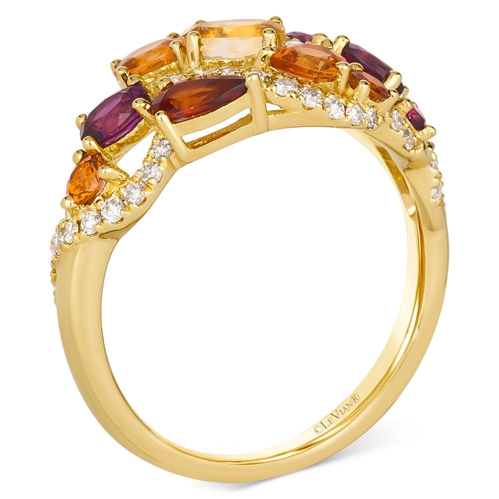 Le Vian Multi-Gemstone (1-1/2 ct. t.w.) & Vanilla Diamond Ring (1/3 ct. t.w.) in 14k Gold