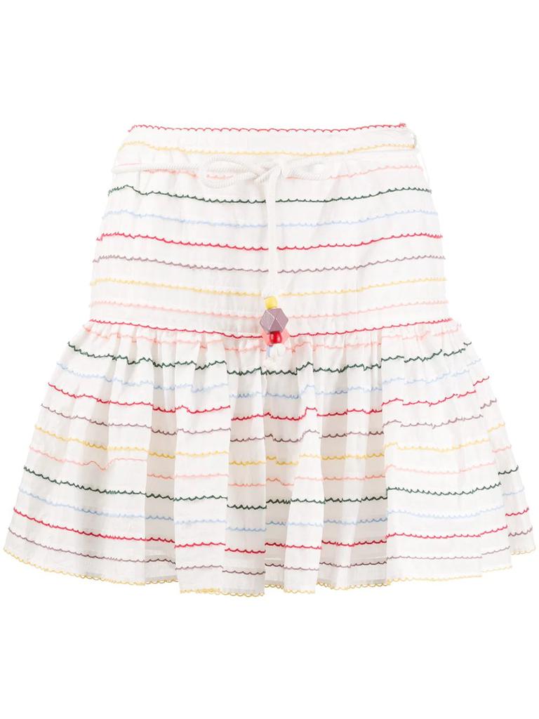 Zimmermann Zinnia scallop stripe skirt - women