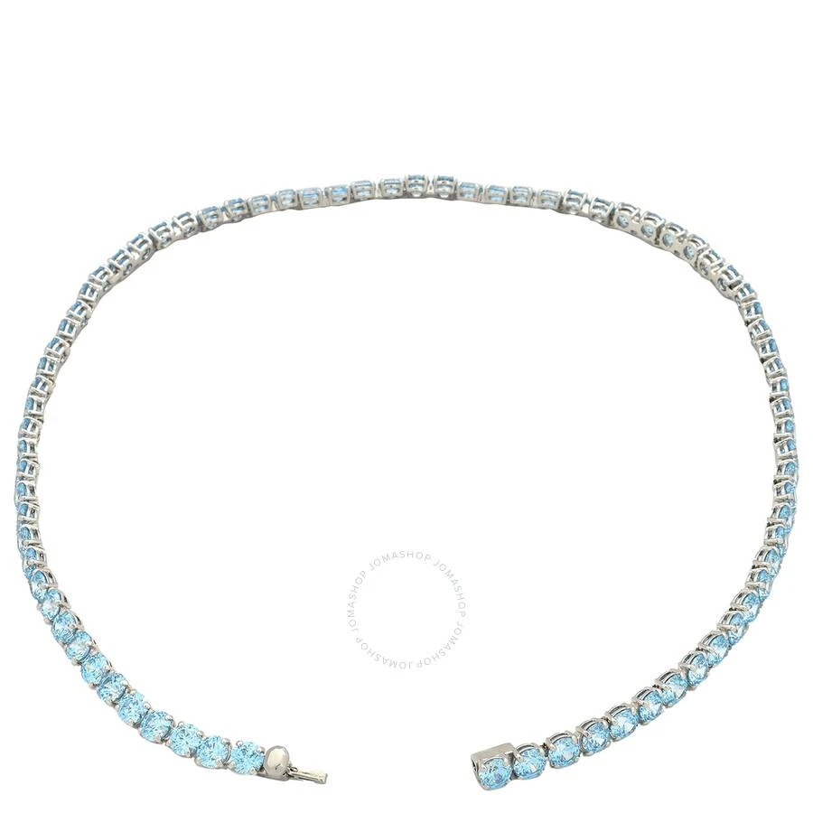 Swarovski Matrix Blue Round Cut Crystal Tennis Necklace 3