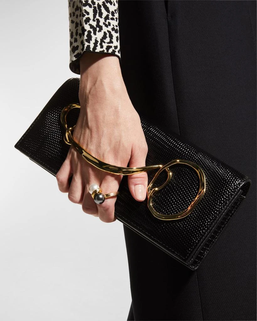 Alexis Bittar Twisted Gold Side Handle Clutch Purse 4